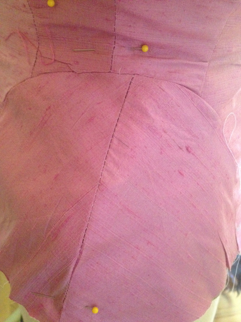 Close-up of hip and side seam.